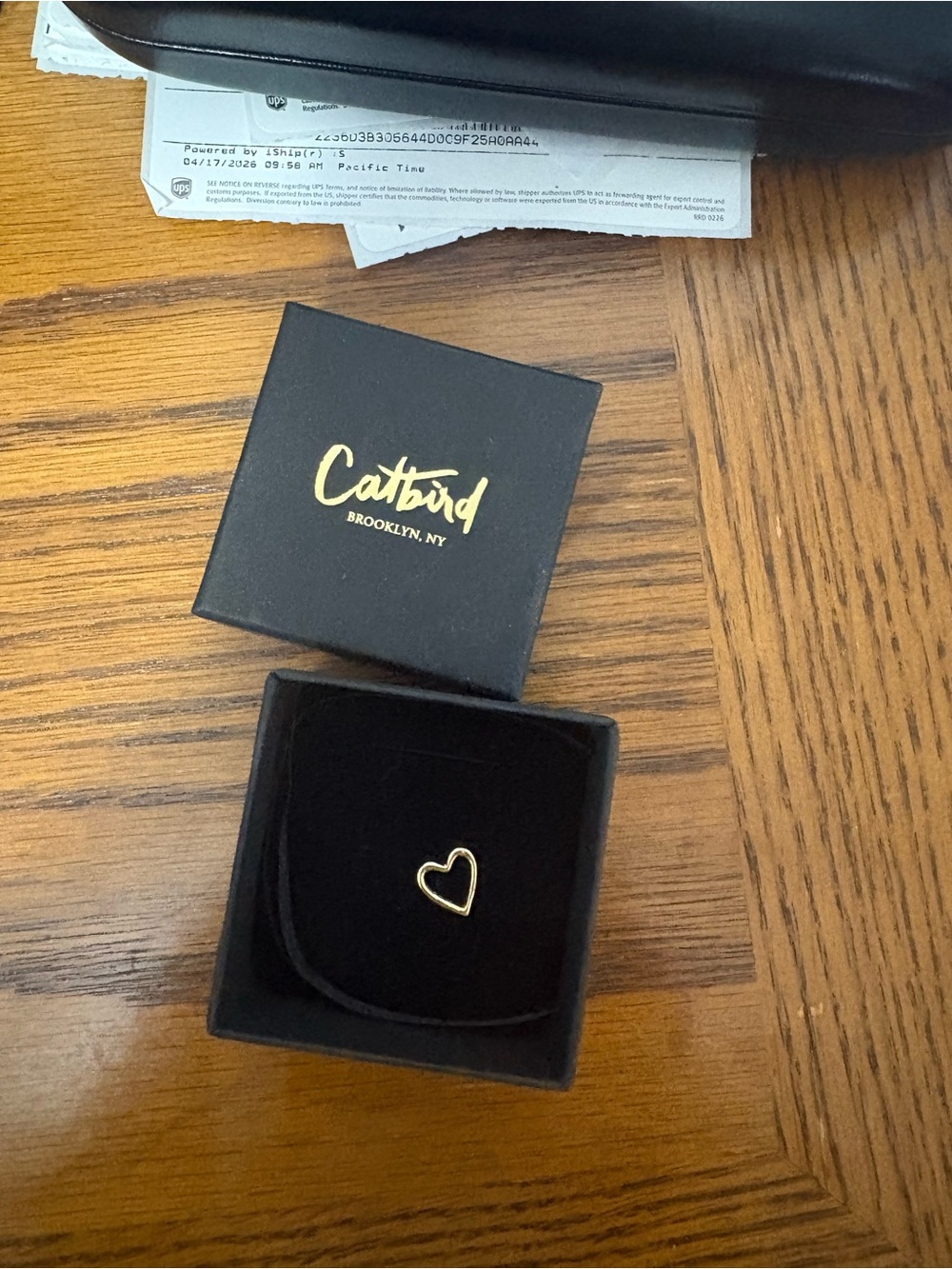 Catbird Gold Heart charm holder